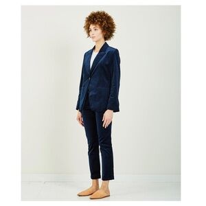 TRAVE | Office Siren Classic Quiet Luxury Blue Velvet Emerson Blazer | S